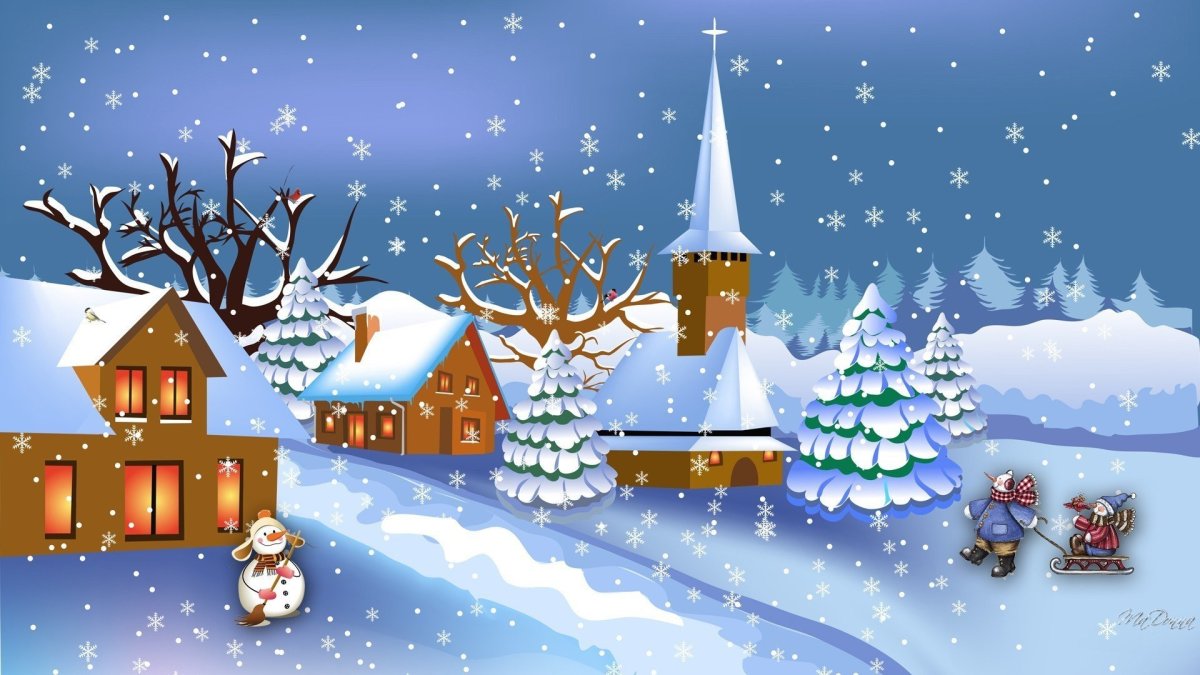 Дети в снегу