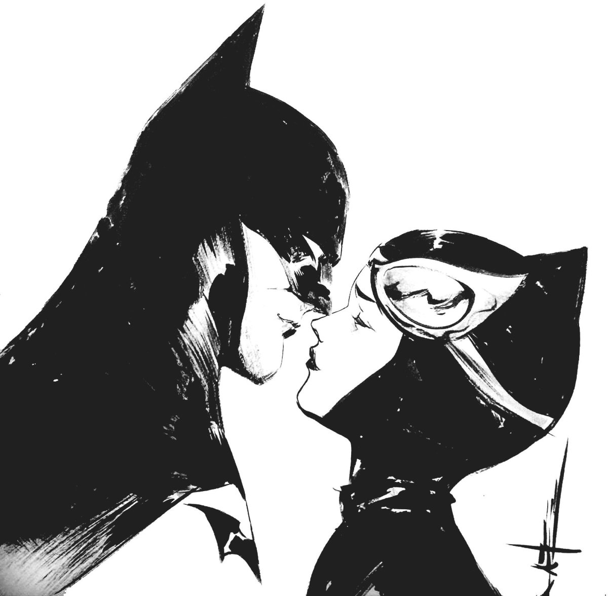 Бэтмен и женщина кошка арт