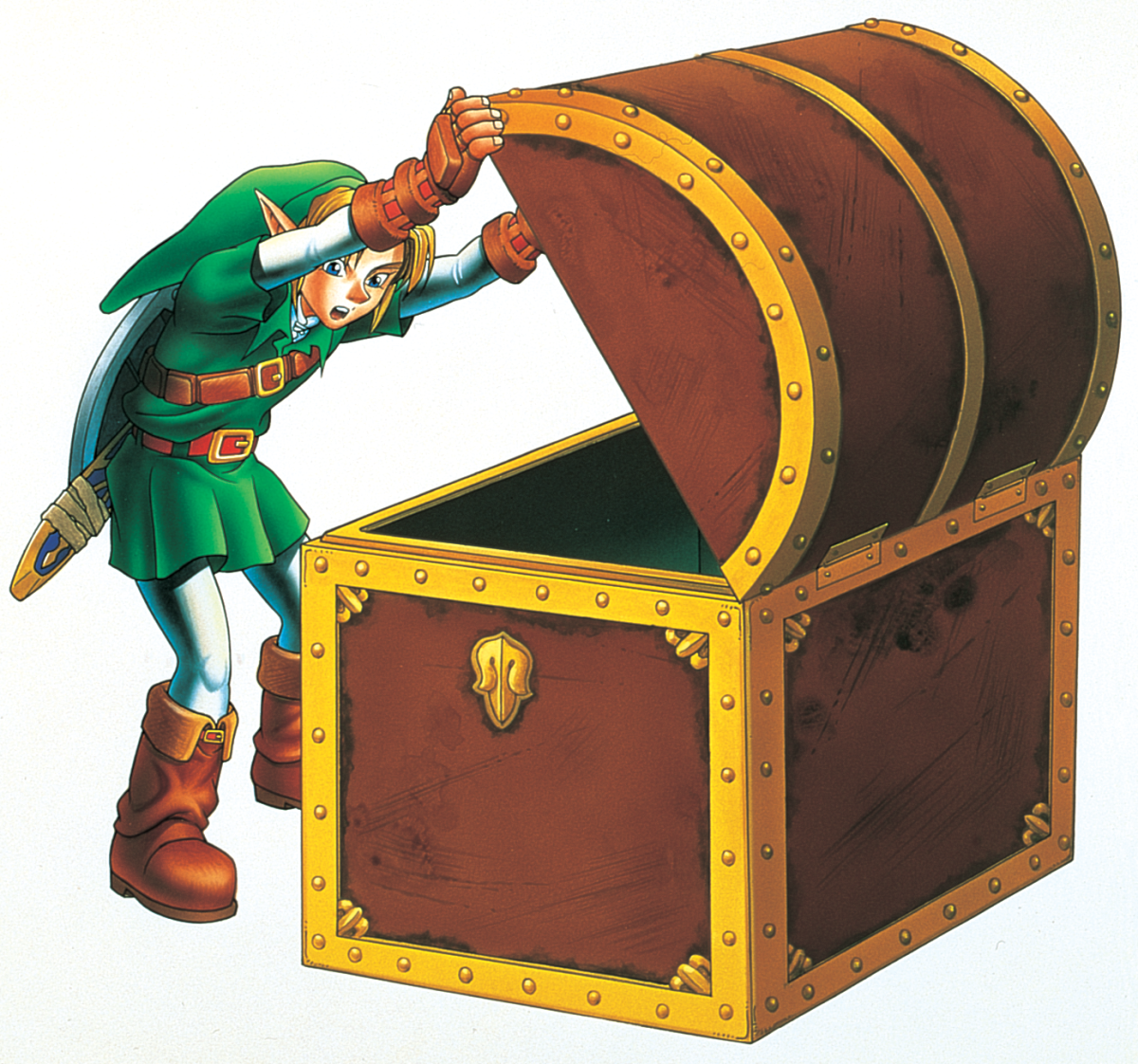 Link open the Chest Zelda