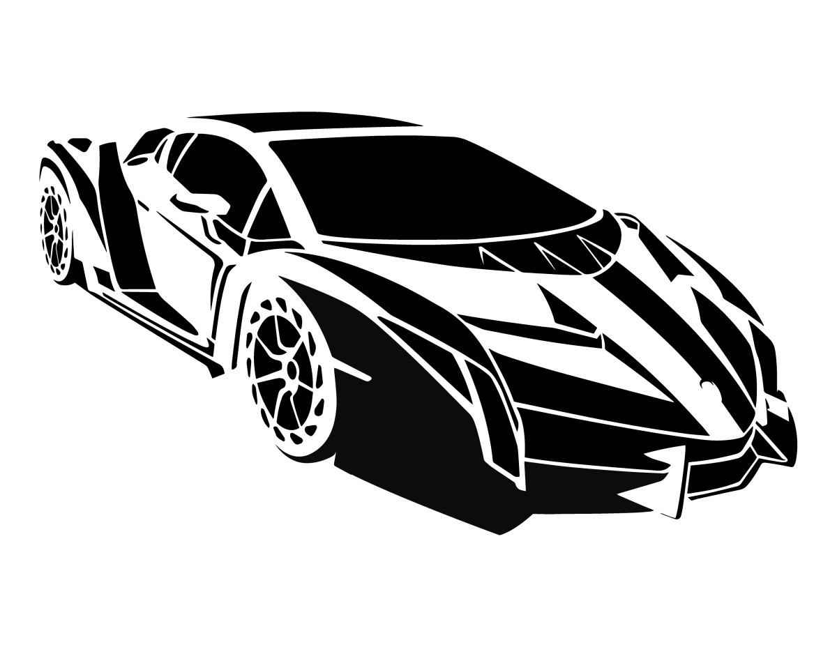 Машина черно белая