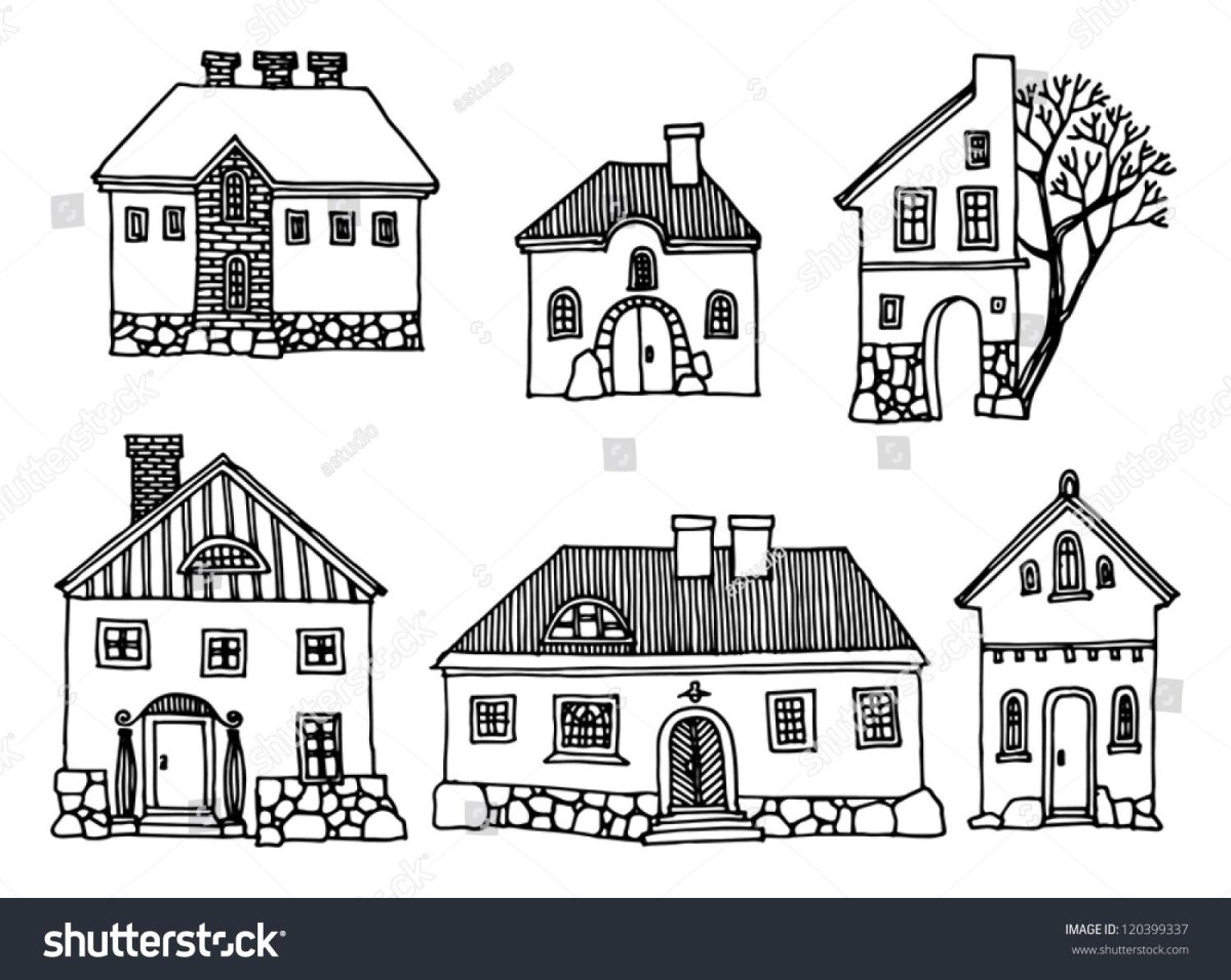 Сток у домика рисунок