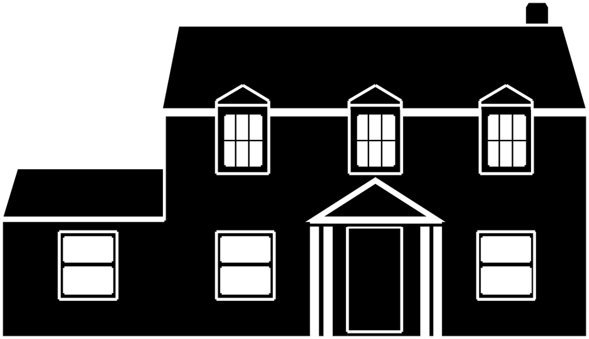 Домик черно белый