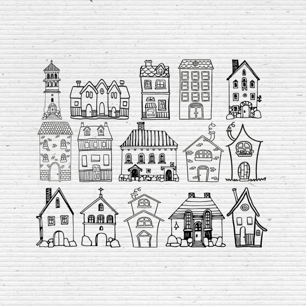 Стилизованные домики рисунки