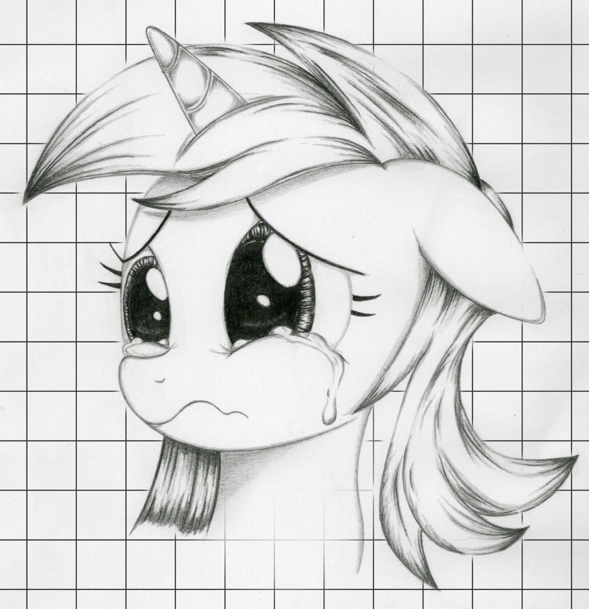 Пони карандашом Наброски