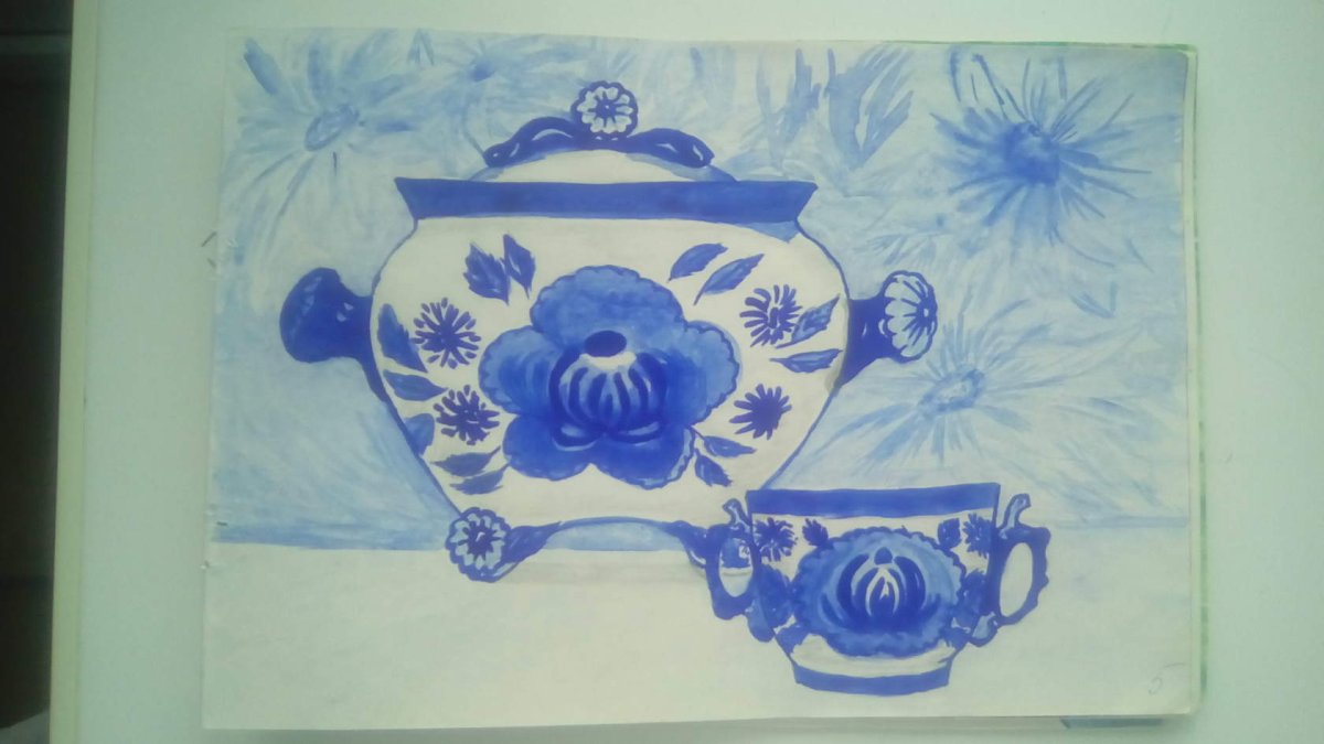 Элементы и узоры гжельской росписи