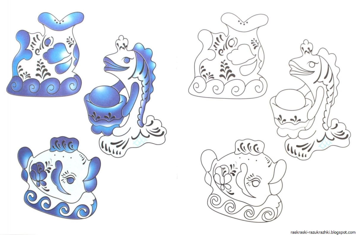 Гжель роспись элементы росписи