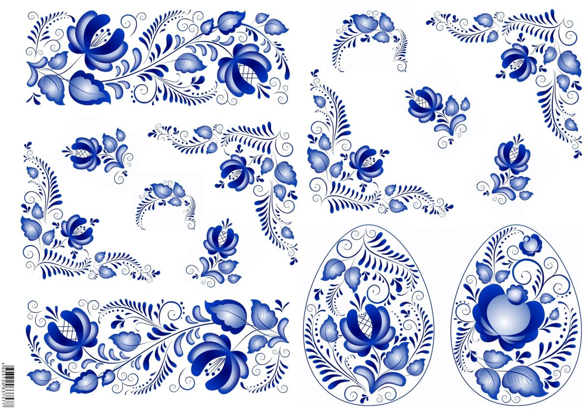 Гжельская роспись растительный узор