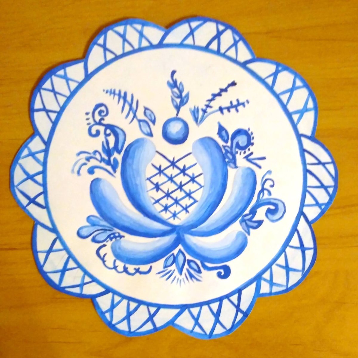 «Гжель» элемент росписи цветок