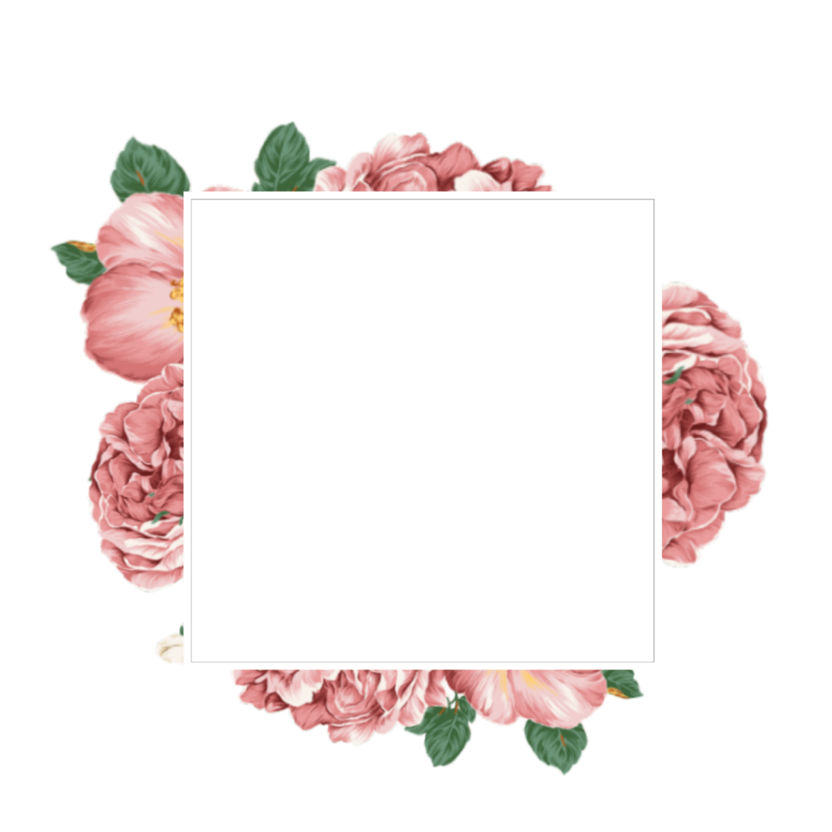 Рамка из пионов для фотошопа