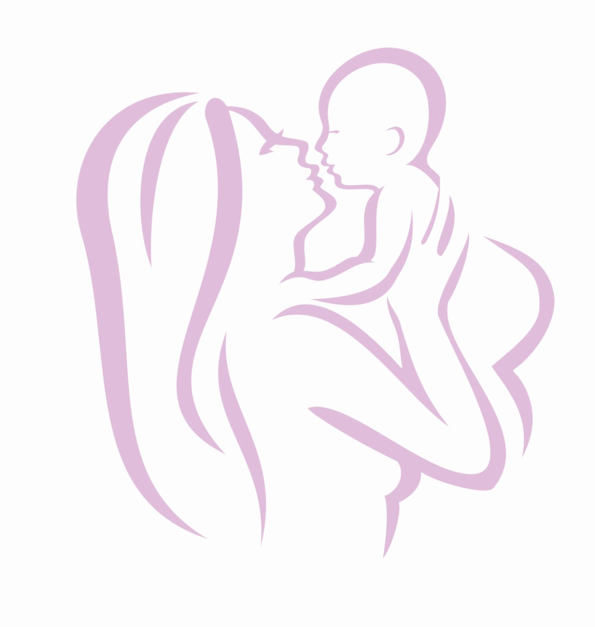 Силует мама с ребенком на руказ