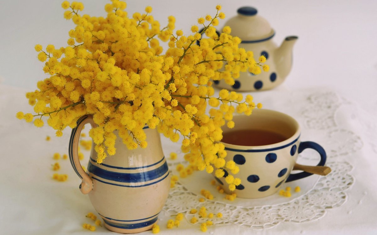 Чаепитие с мимозой