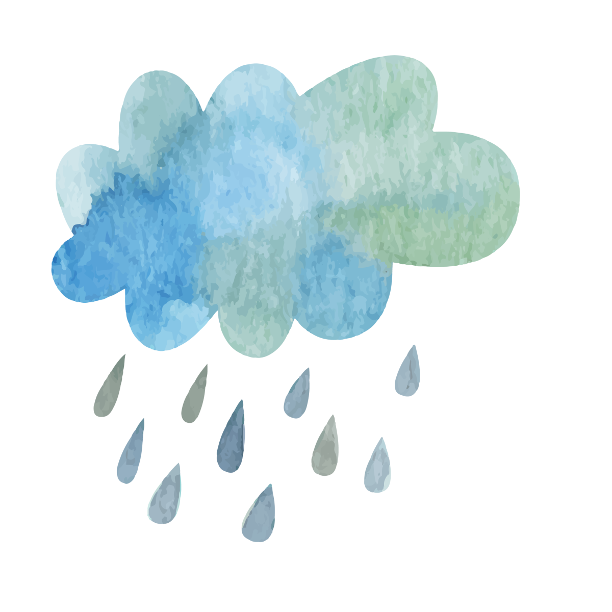 Акварельные облака на прозрачном фоне