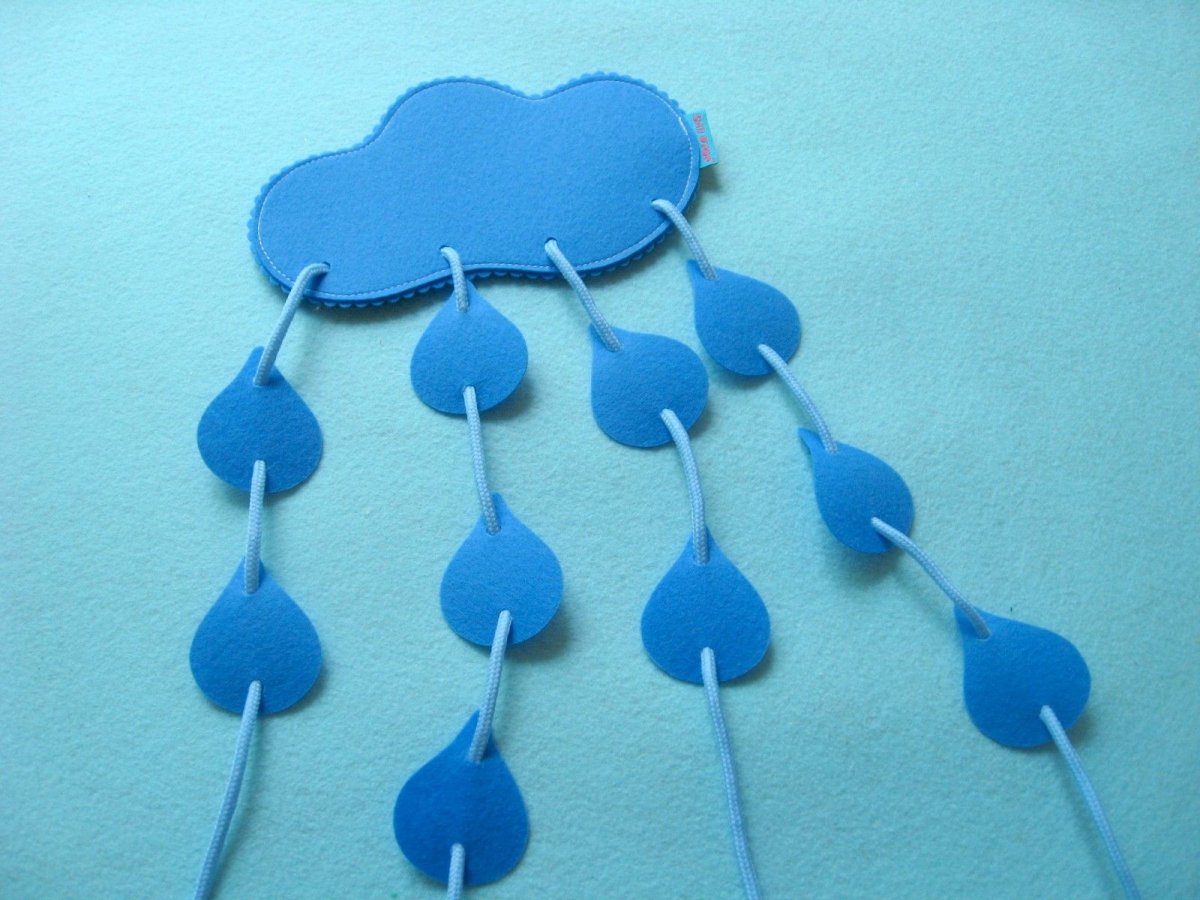 Тучка из фетра с дождиком