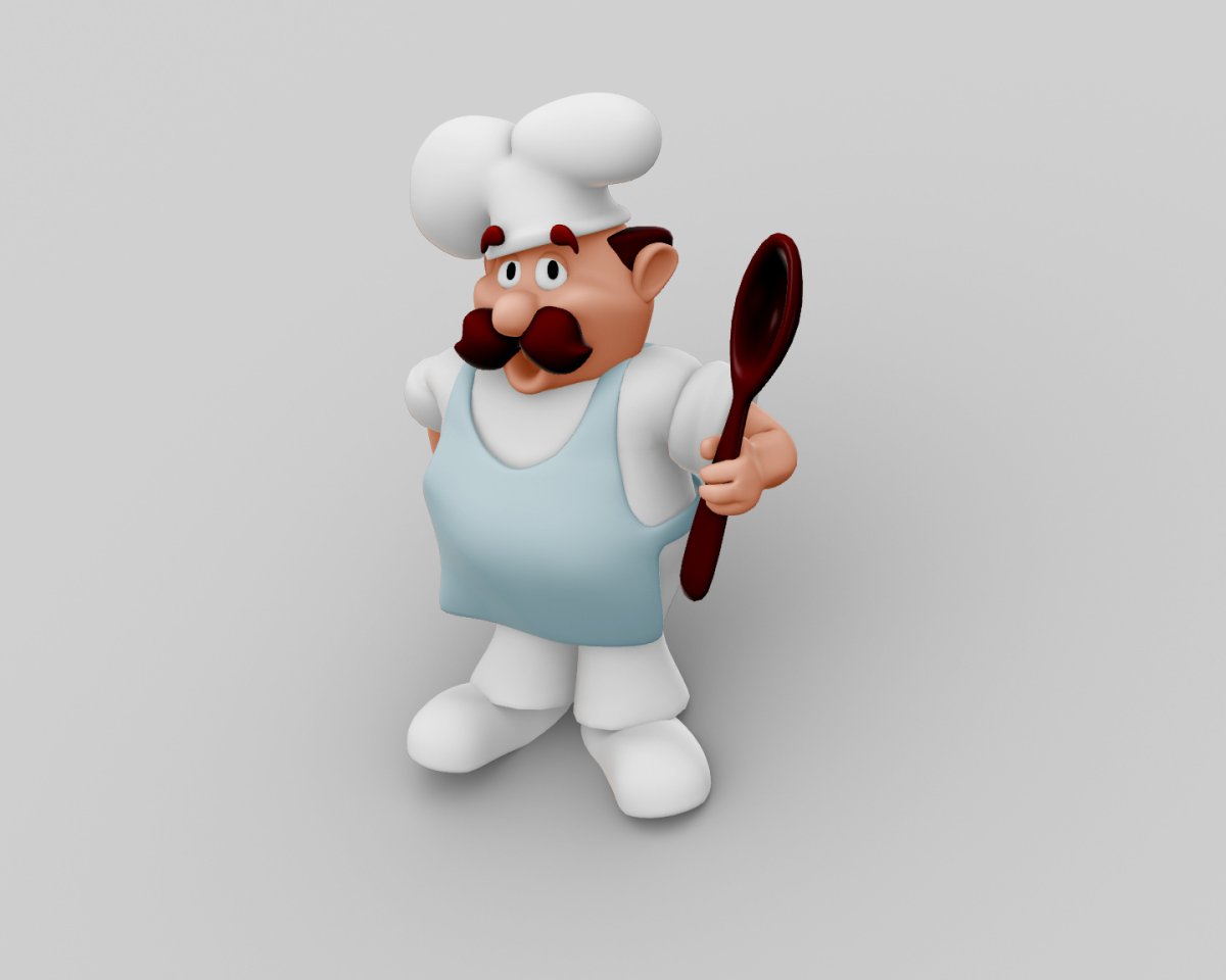 3ds Max модель повар