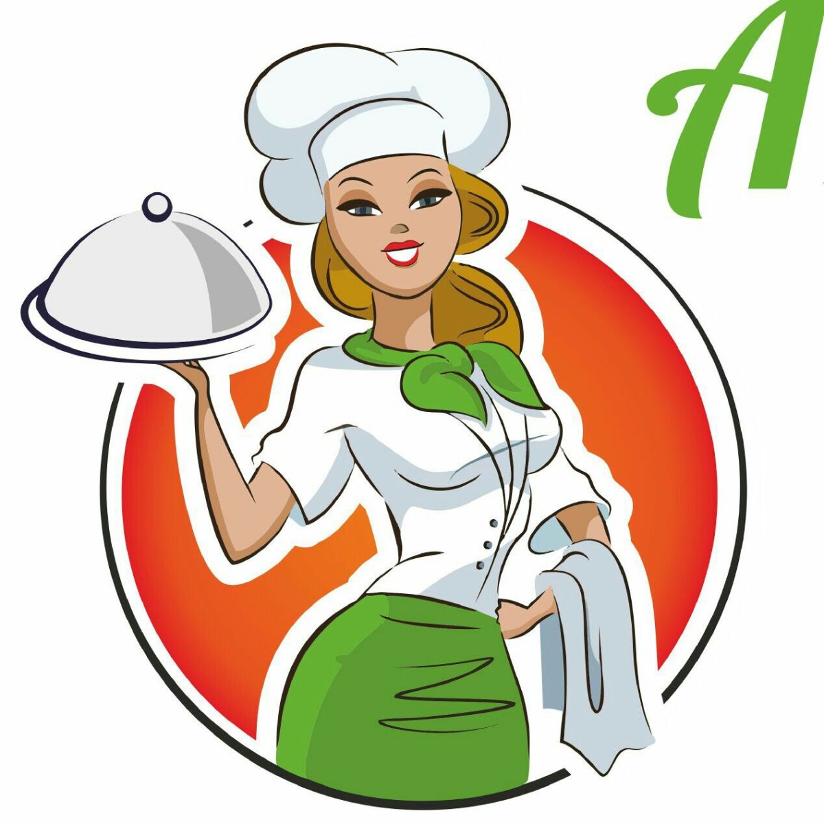 Повариха в векторном