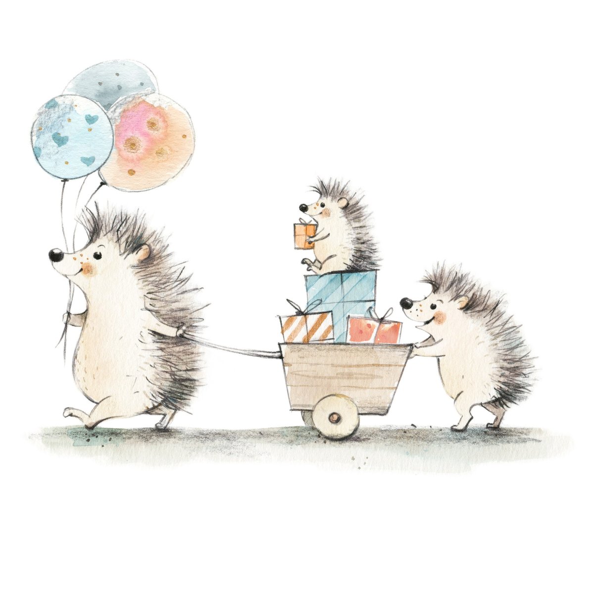 Ежик с воздушными шарами