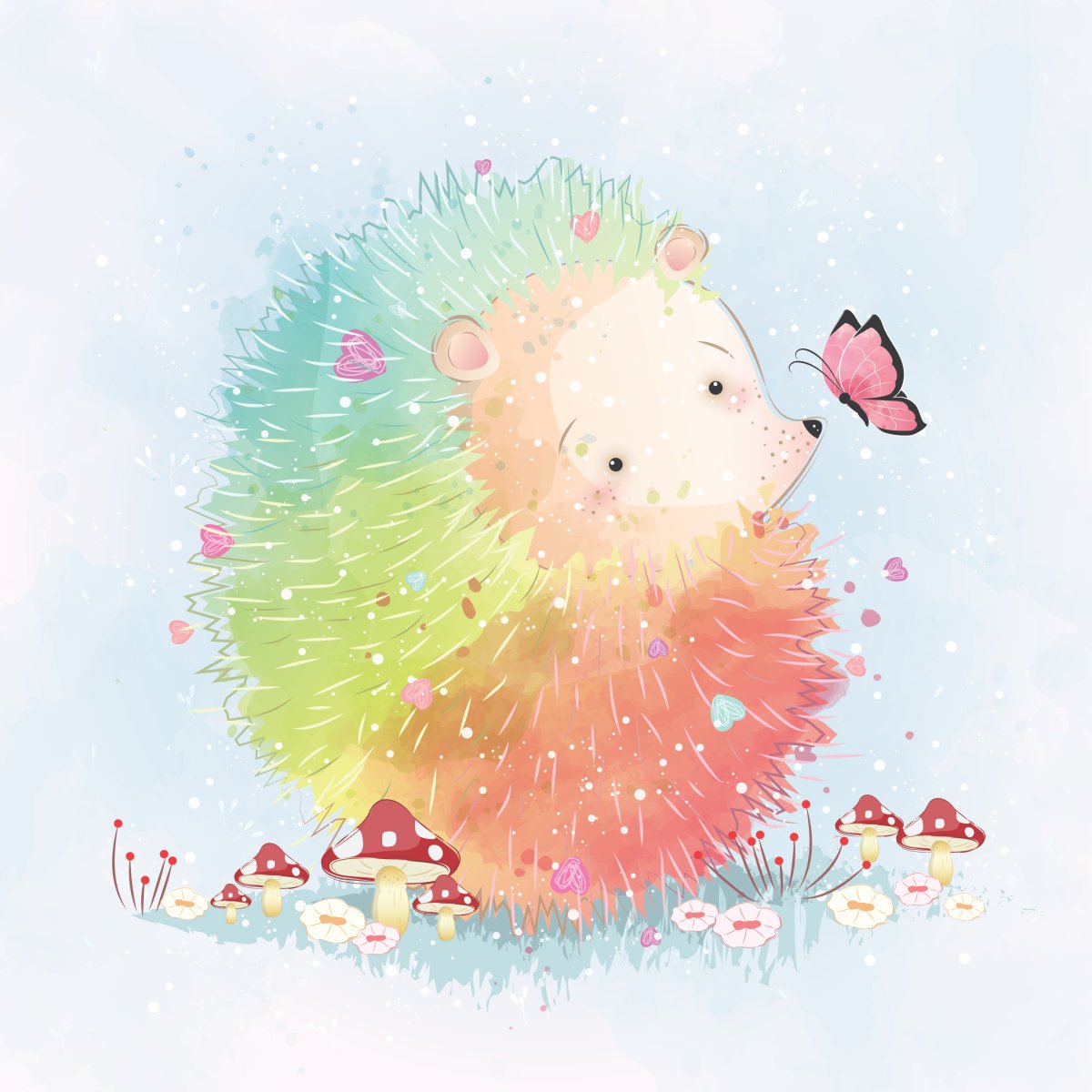 Милые ежики с тортиком