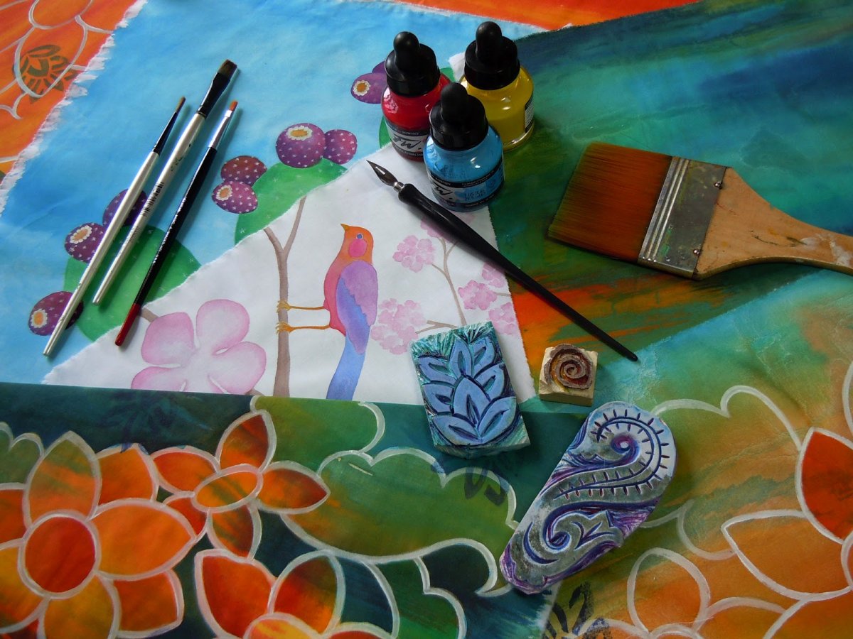 Поделки роспись по ткани