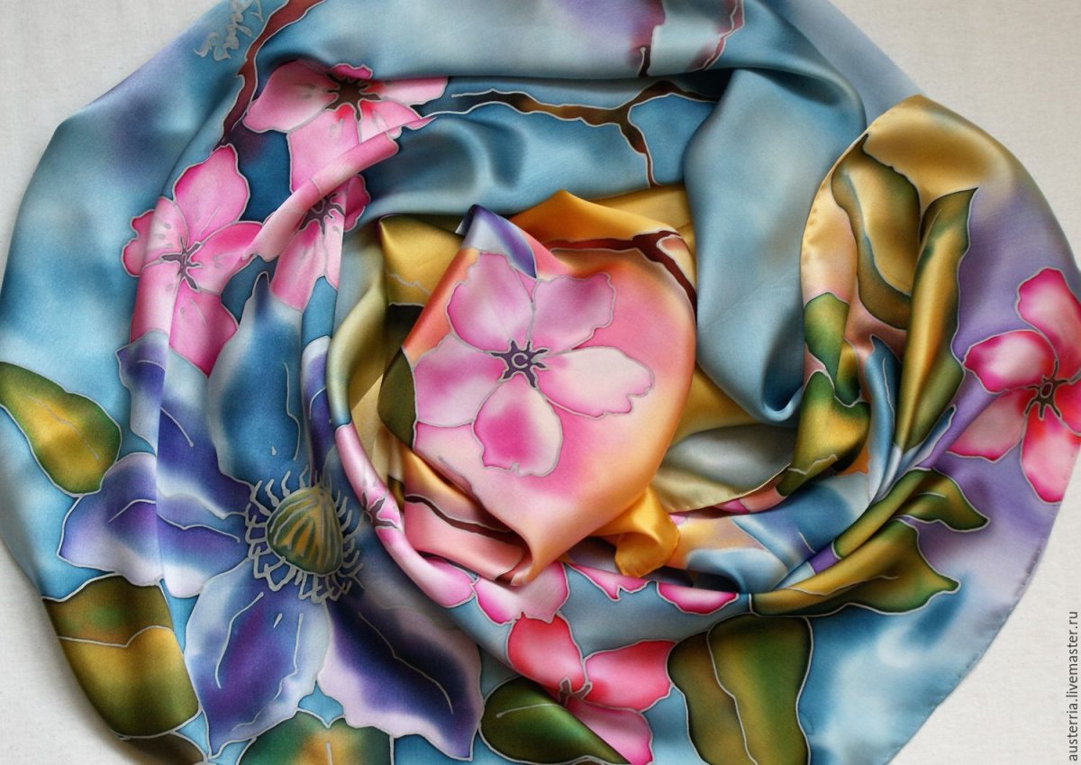 Расписные шелковые платки