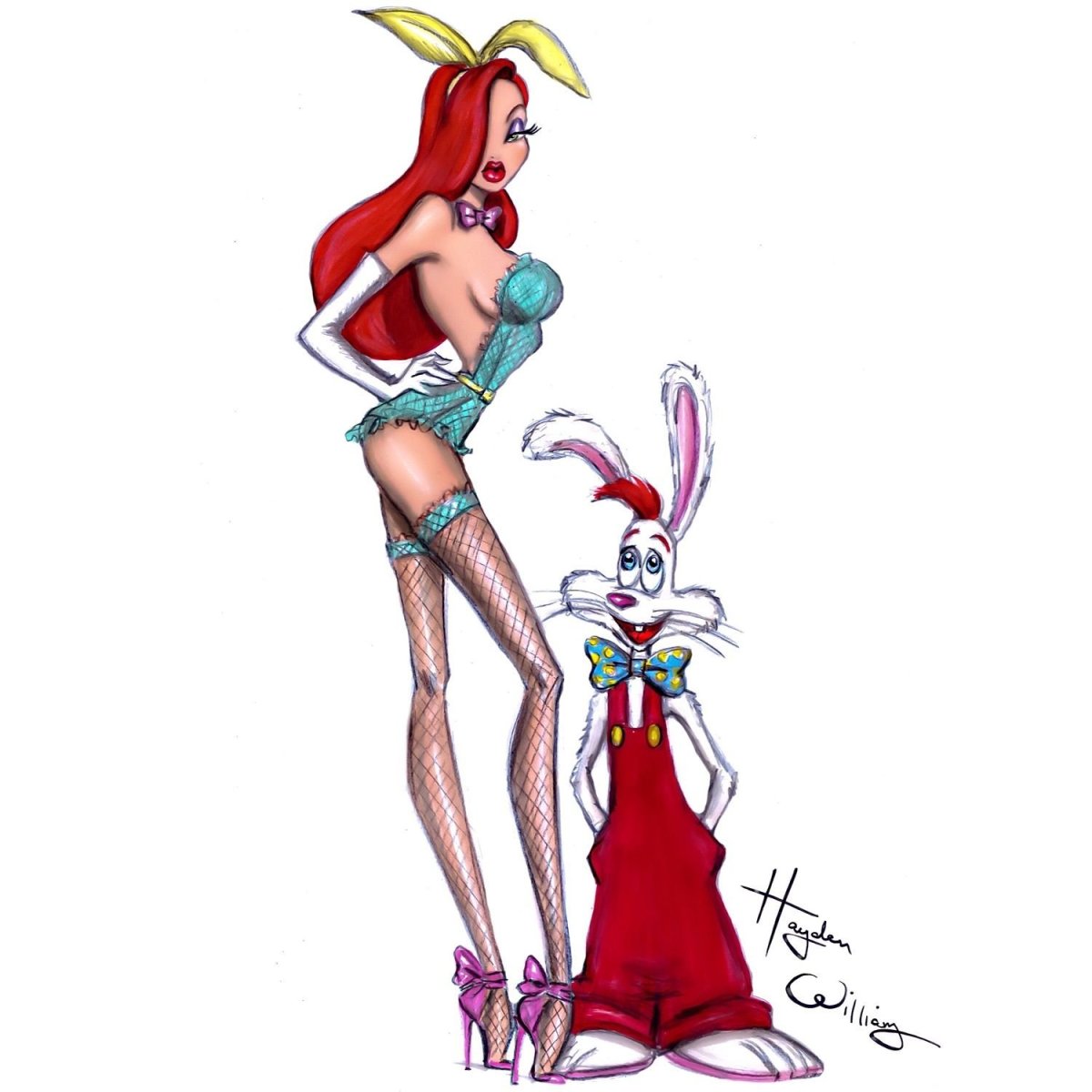 Джессика рэббит и кролик Роджер тату