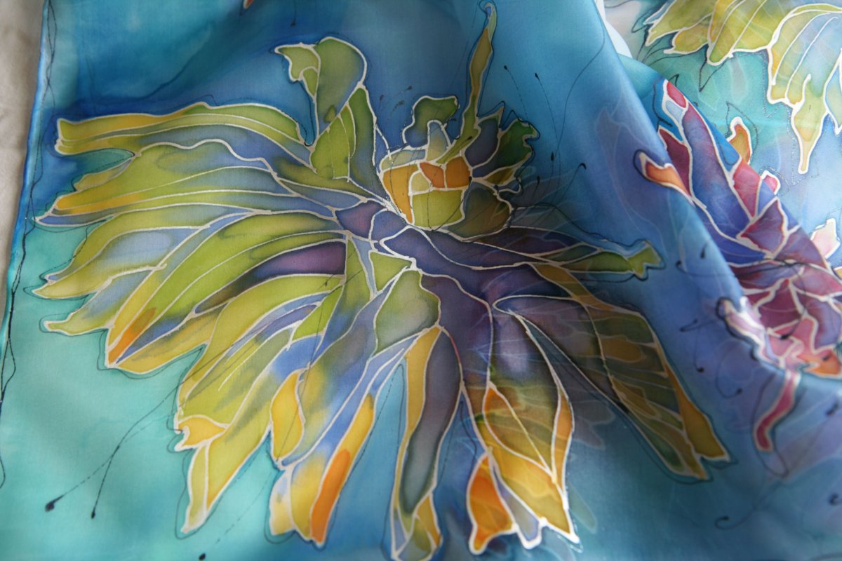 Роспись по ткани акварелью