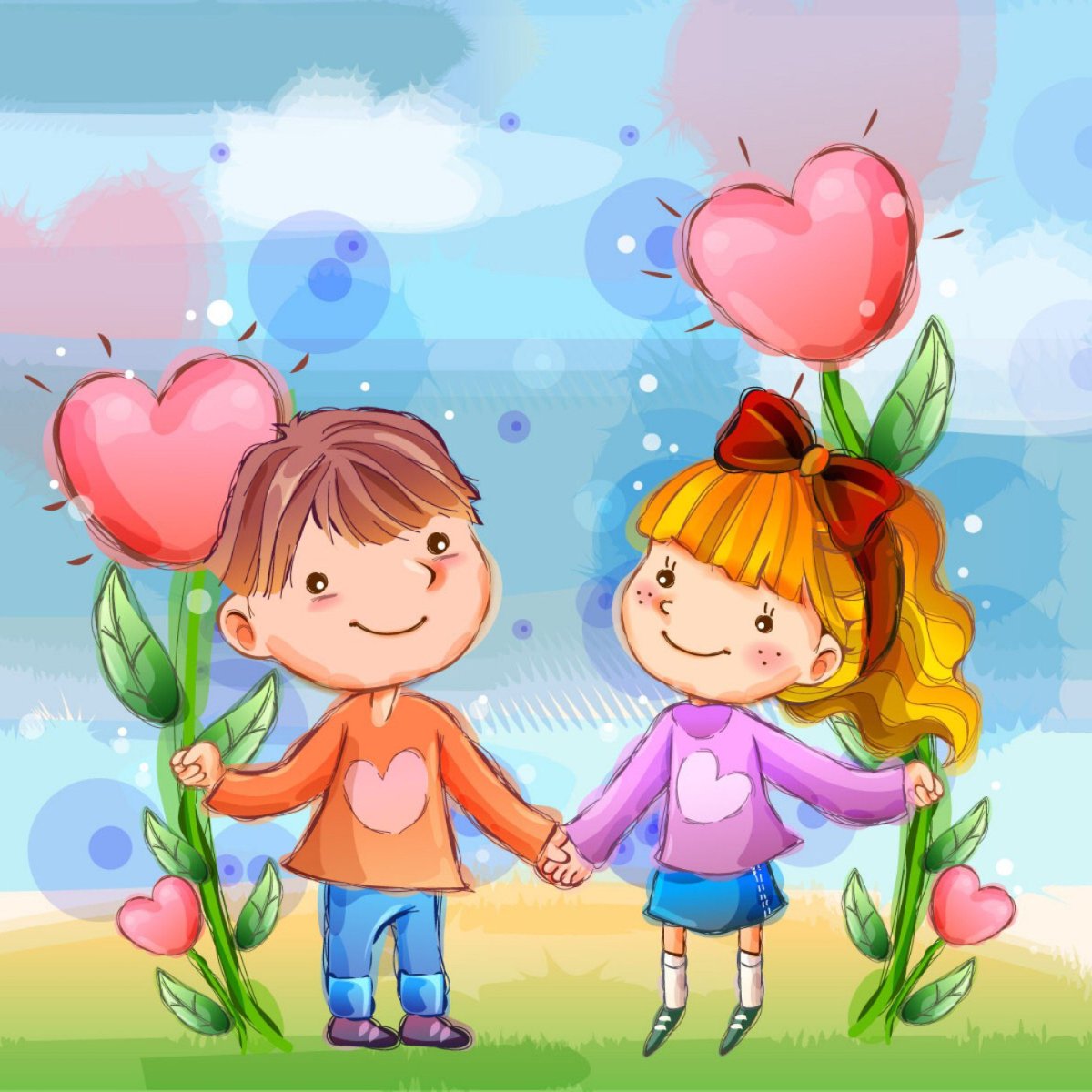 Мальчик и девочка мультяшные