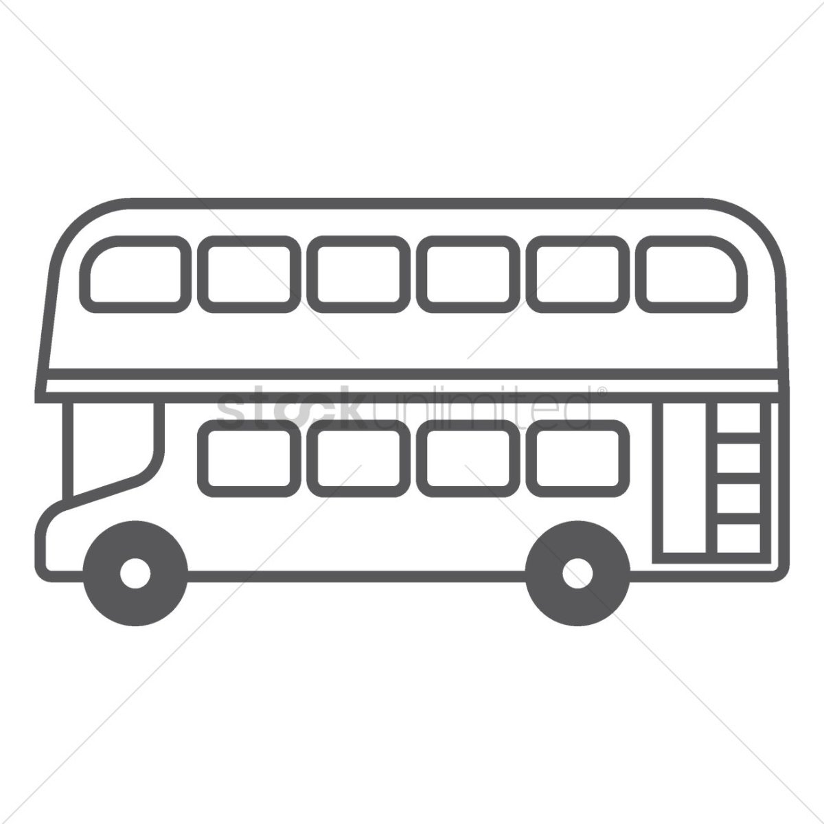 Чёрно белый двухэтажный автобус