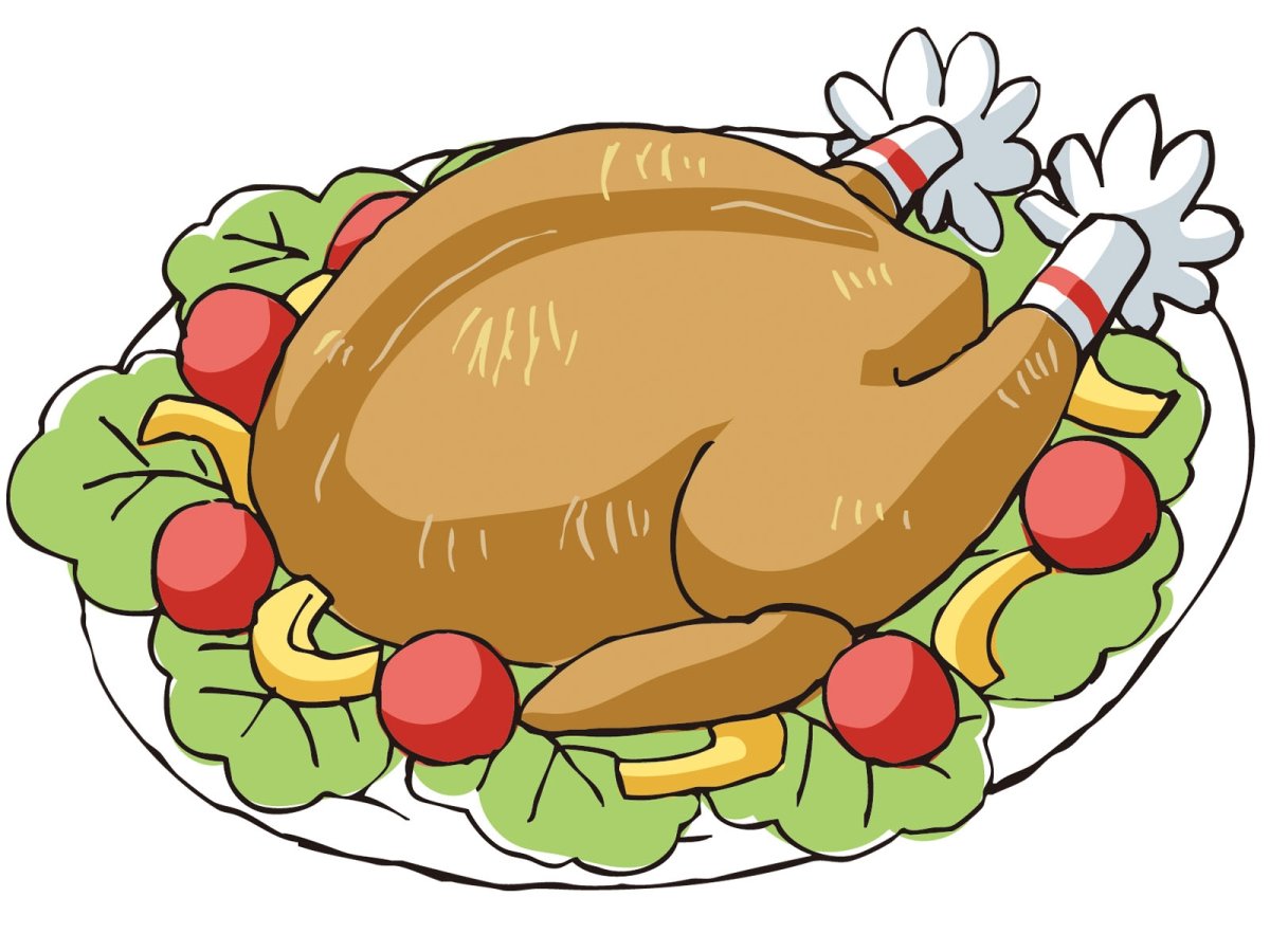 Курица на тарелке рисунок