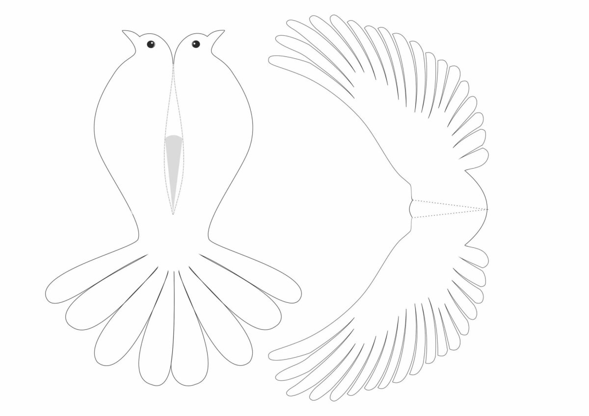 Трафарет голубя для вырезания