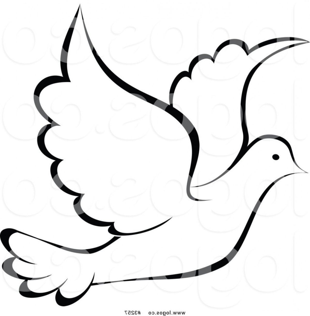 Голубь с веточкой рисунок