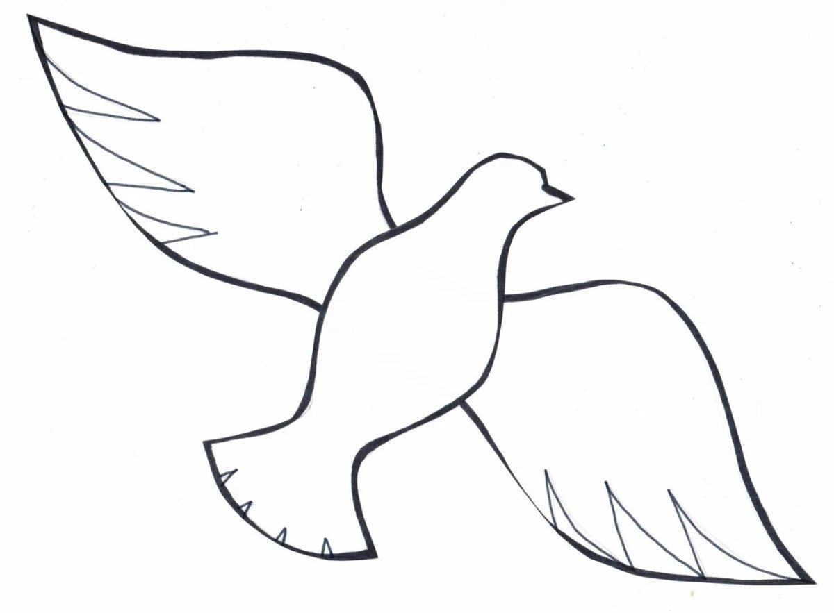 Трафарет голубя для вырезания