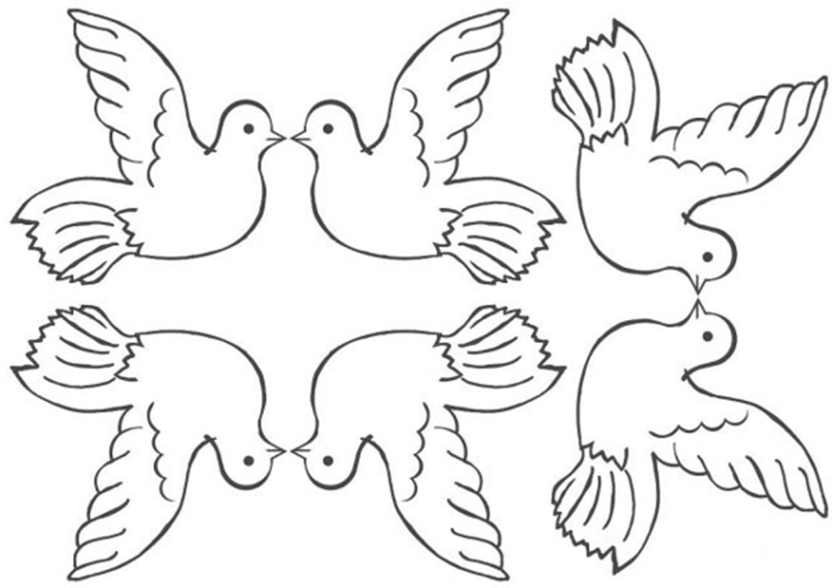 Трафарет голубя для вырезания