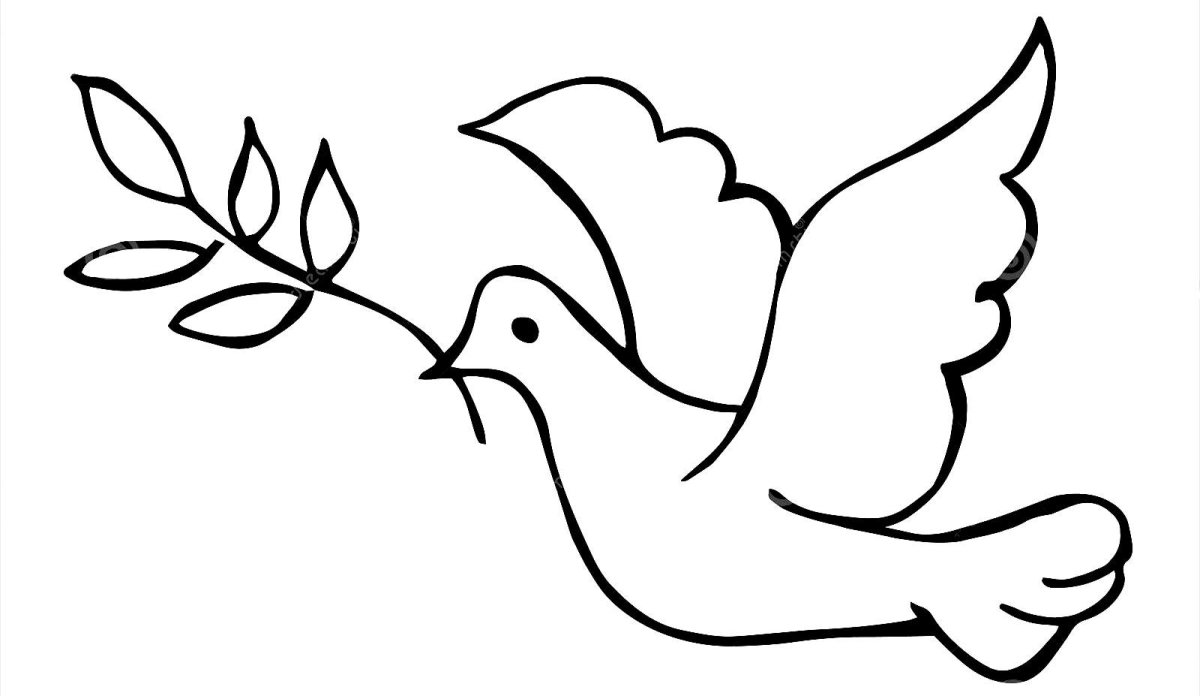 Трафарет голубя для вырезания