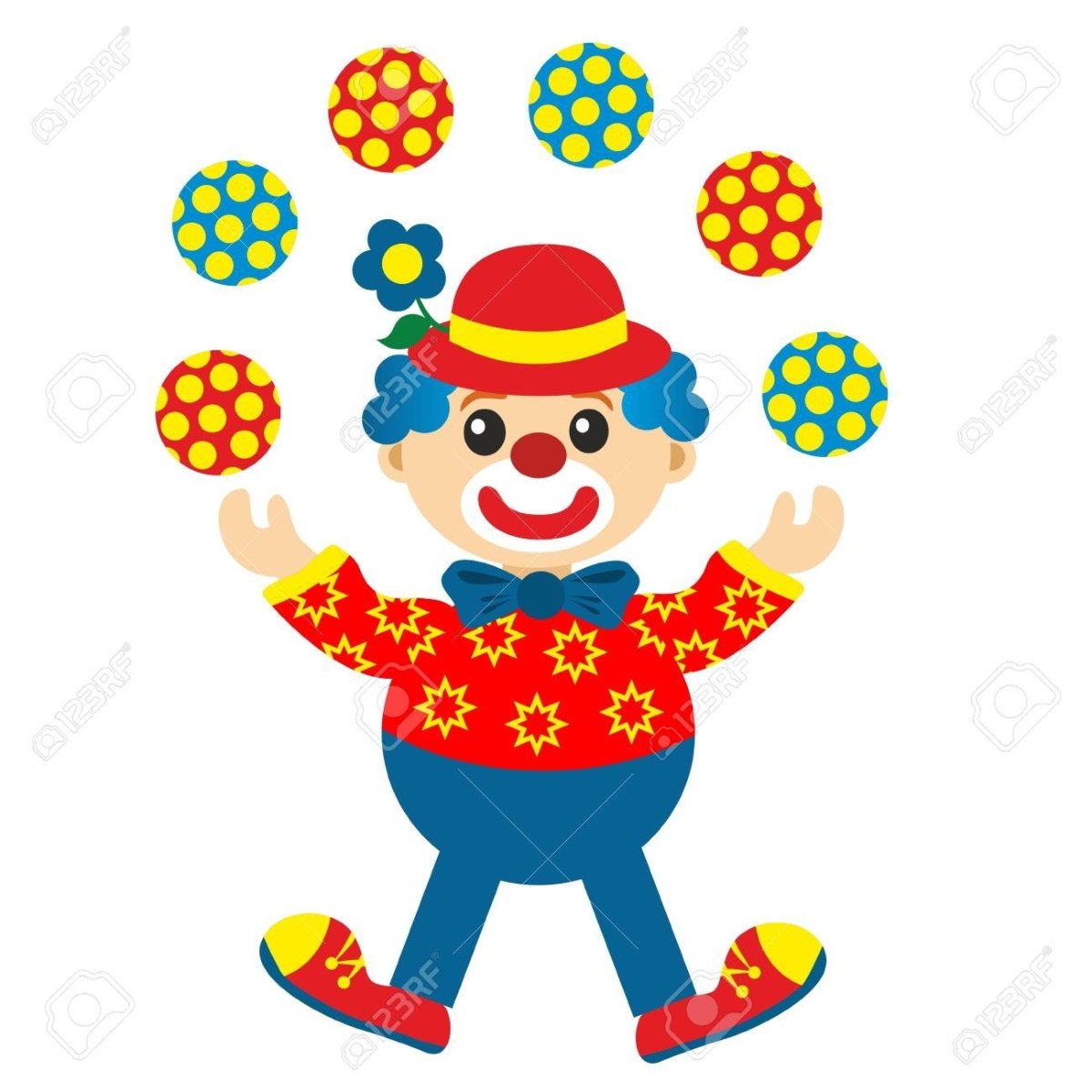 Клоун в полный рост иллюстрации