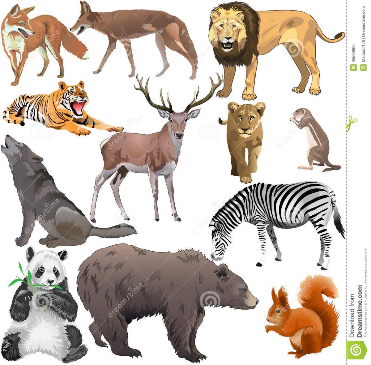 Животные для коллажа по технологии