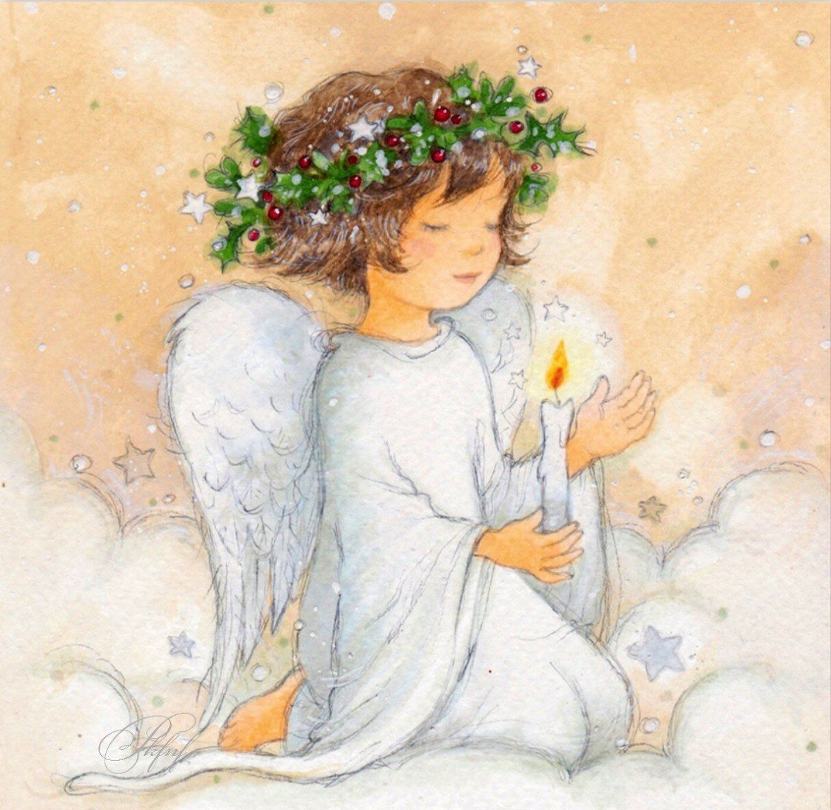 Ангелочек с голубем