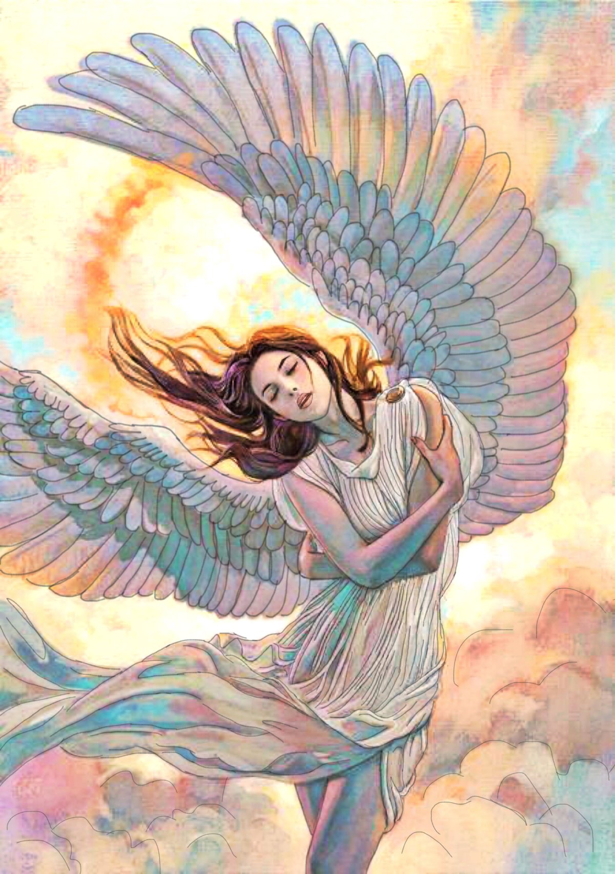 Ангелочек с голубем