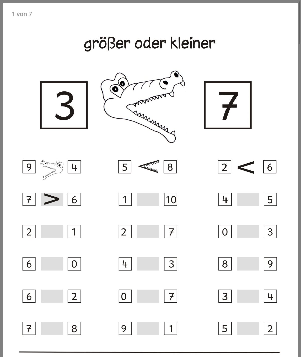 Больше меньше равно для дошкольников