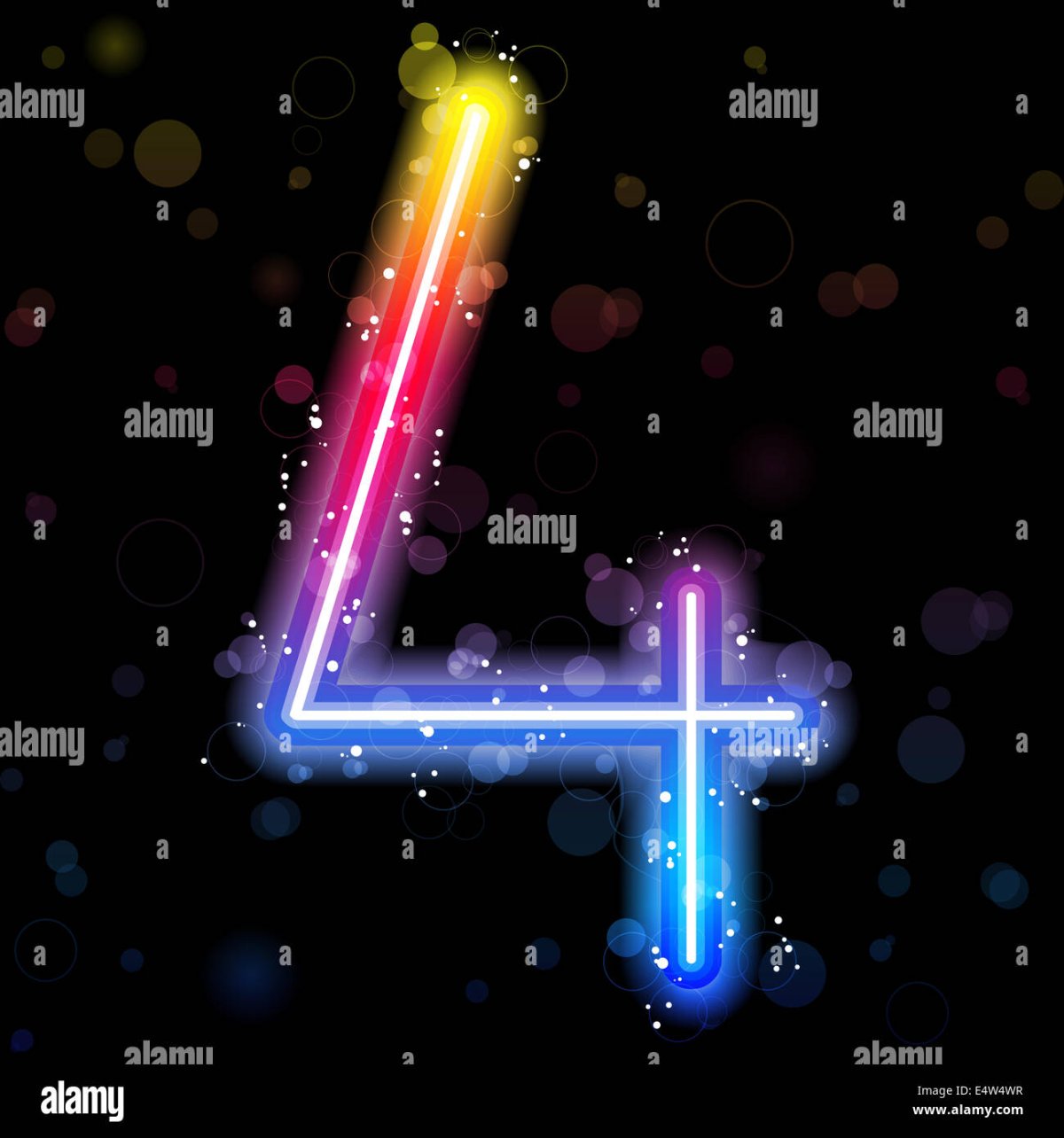 Неоновая цифра 4