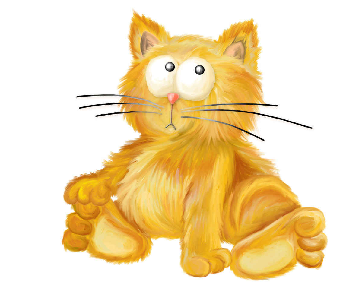 Рыжий кот мультяшный