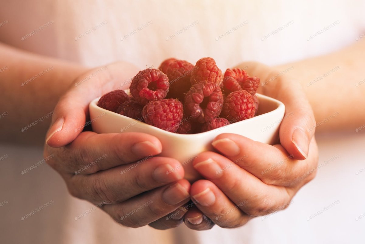 Малина рисунок акварелью