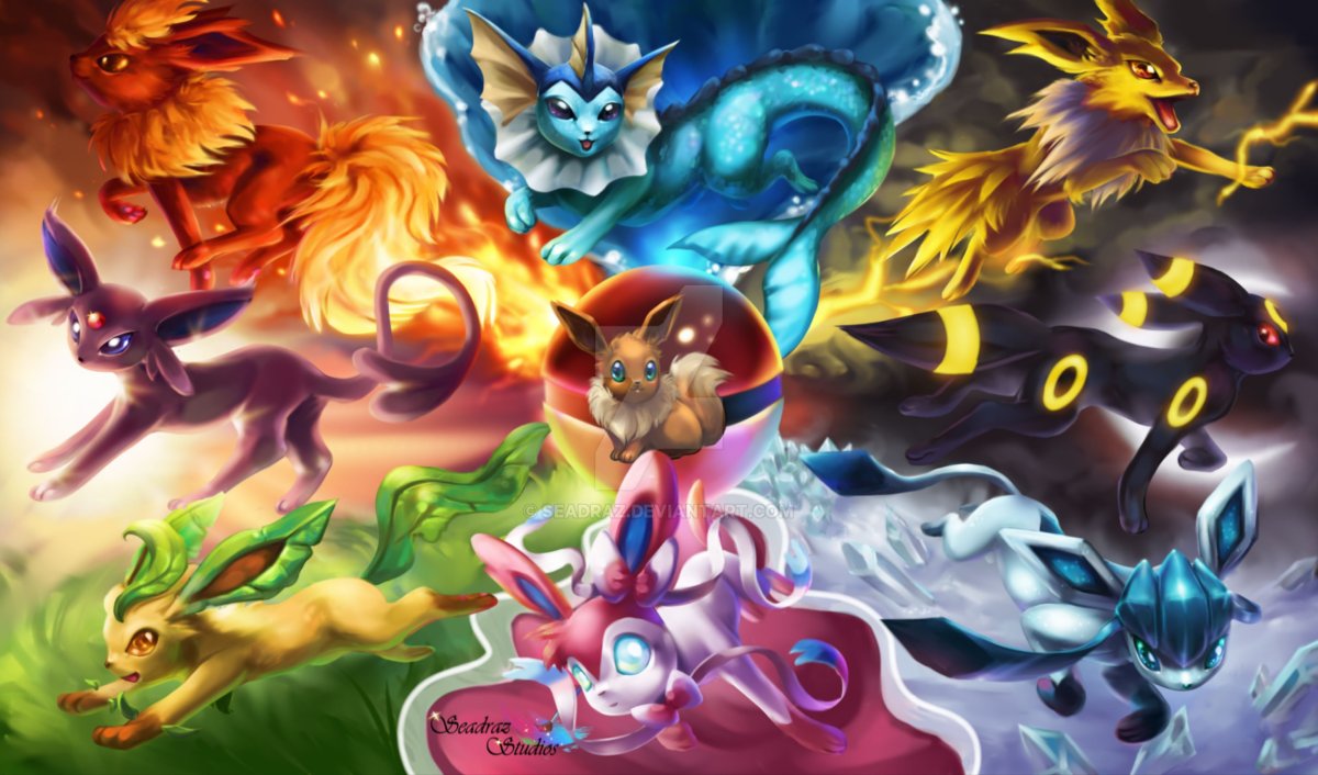 Покемон иви эволюции арт