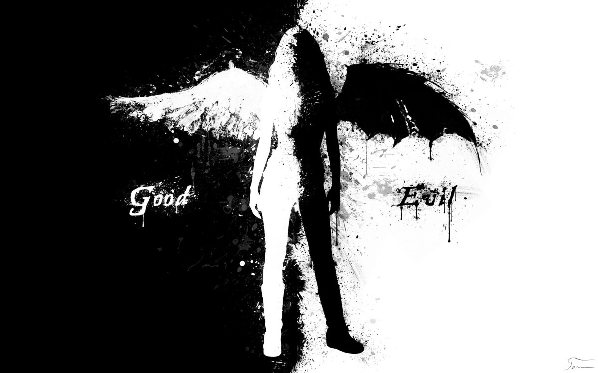 Ангел на черном фоне