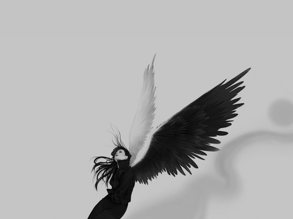 Ангел черно белый