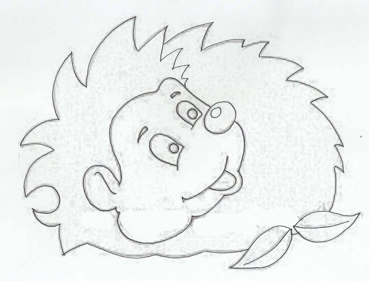 Нарисовать ежика легко