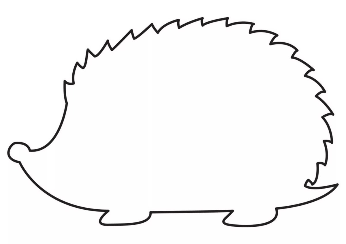 Очертания ежа для печати