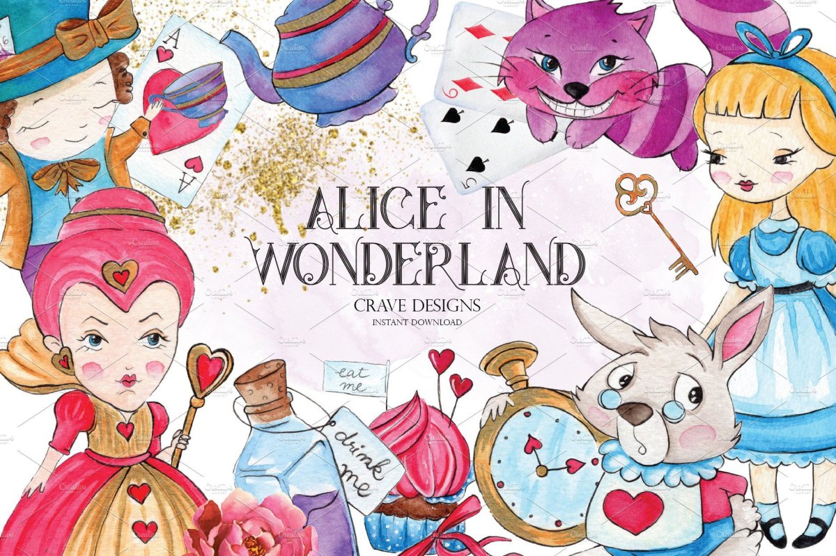 Алиса в стране чудес вектор