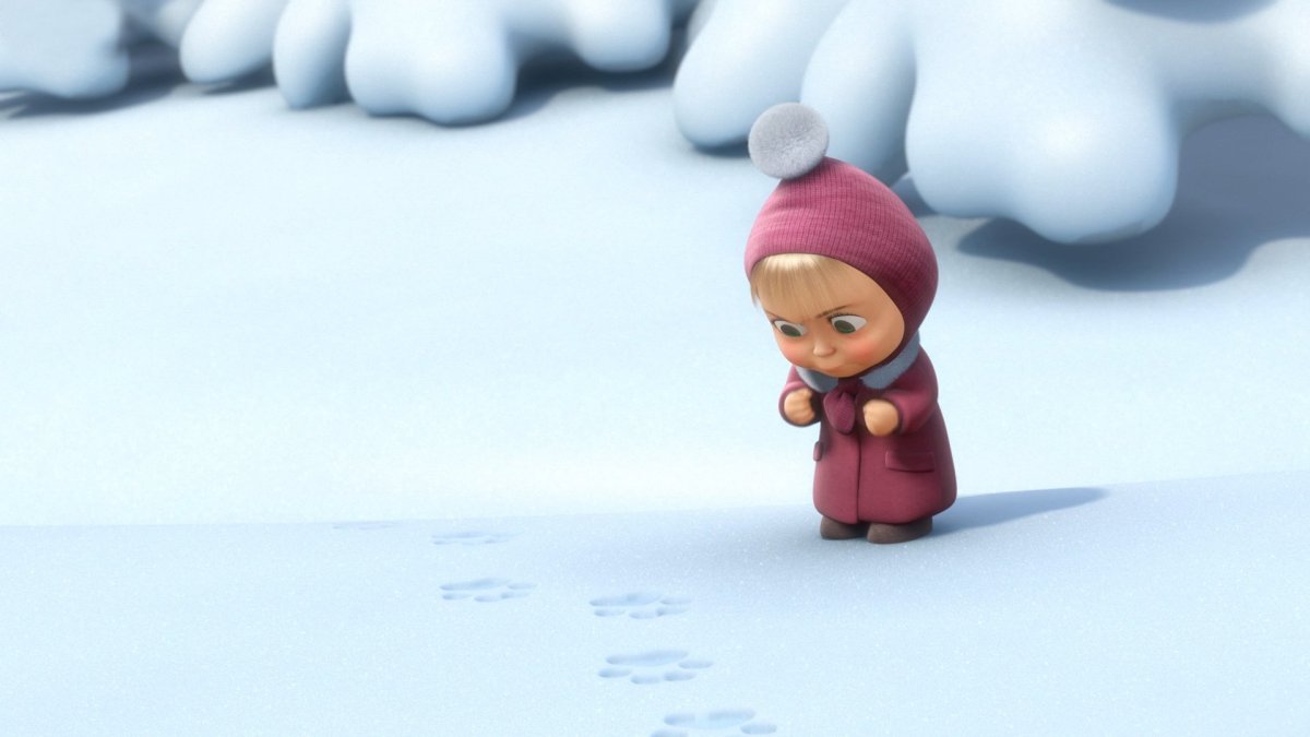 Маша и медведь зимой