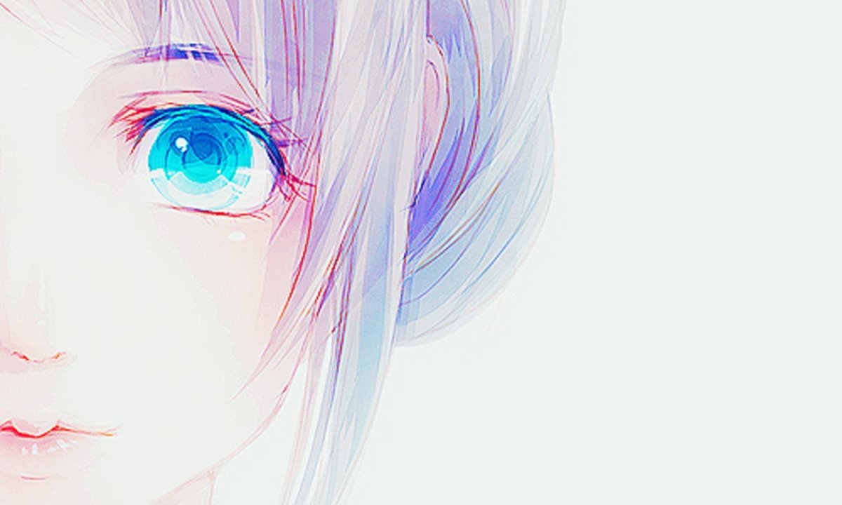 Половина лица девушки аниме