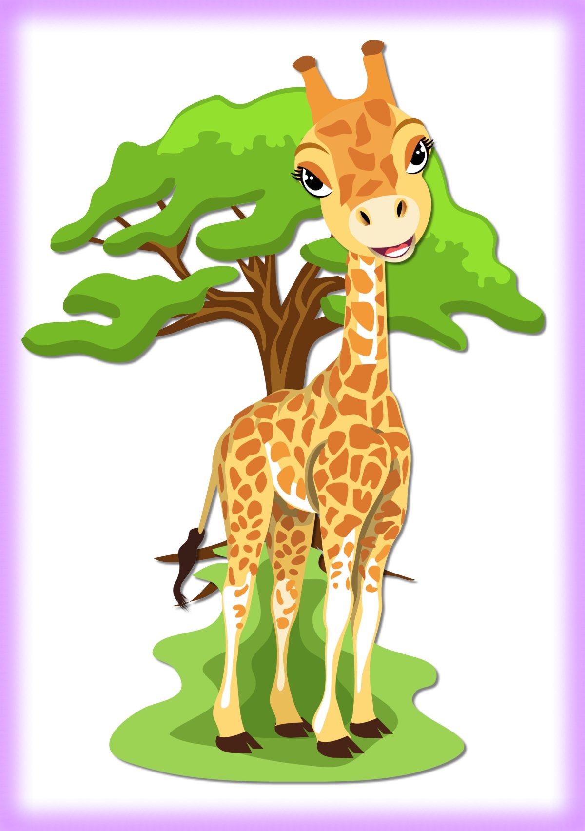 Жираф на белом фоне